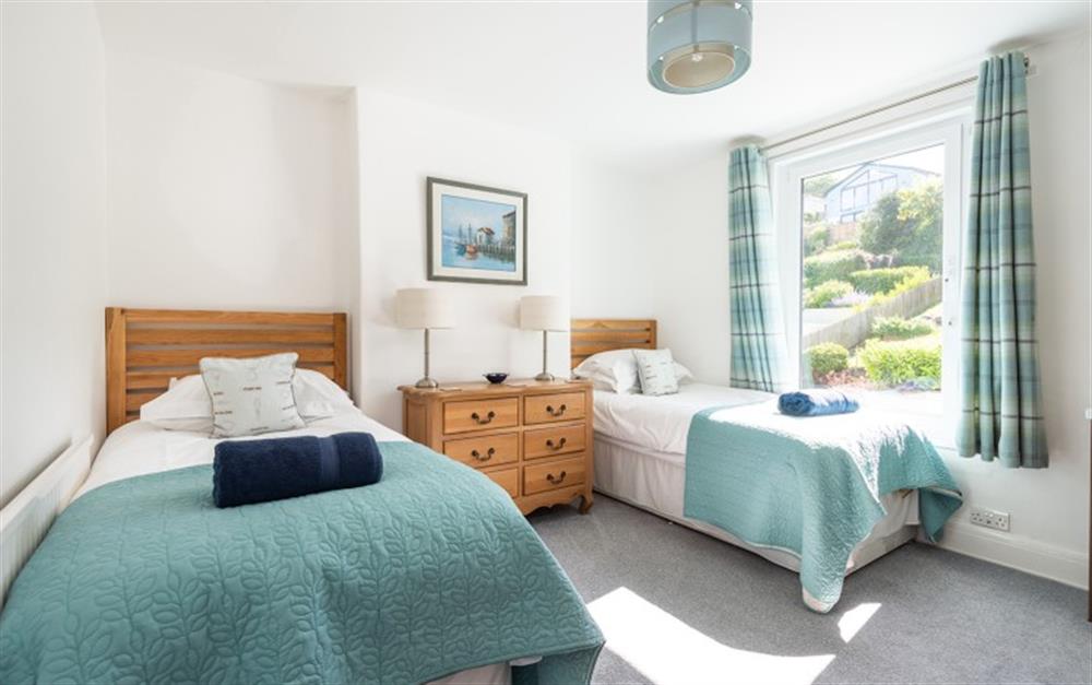 Bedrooom 2 with twin beds at St Malo in Salcombe