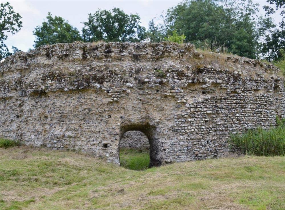 Castle ruins in grounds at St Marys Chapel in New Buckenham, Norfolk
