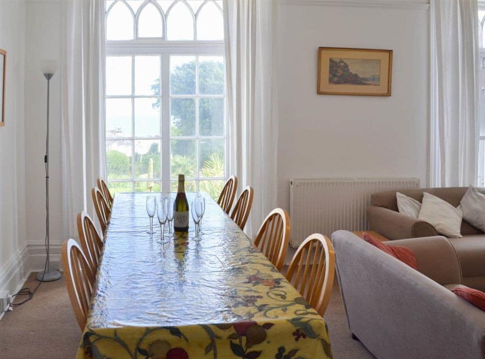 Light and airy dining area at St Marys House in Penzance, Cornwall