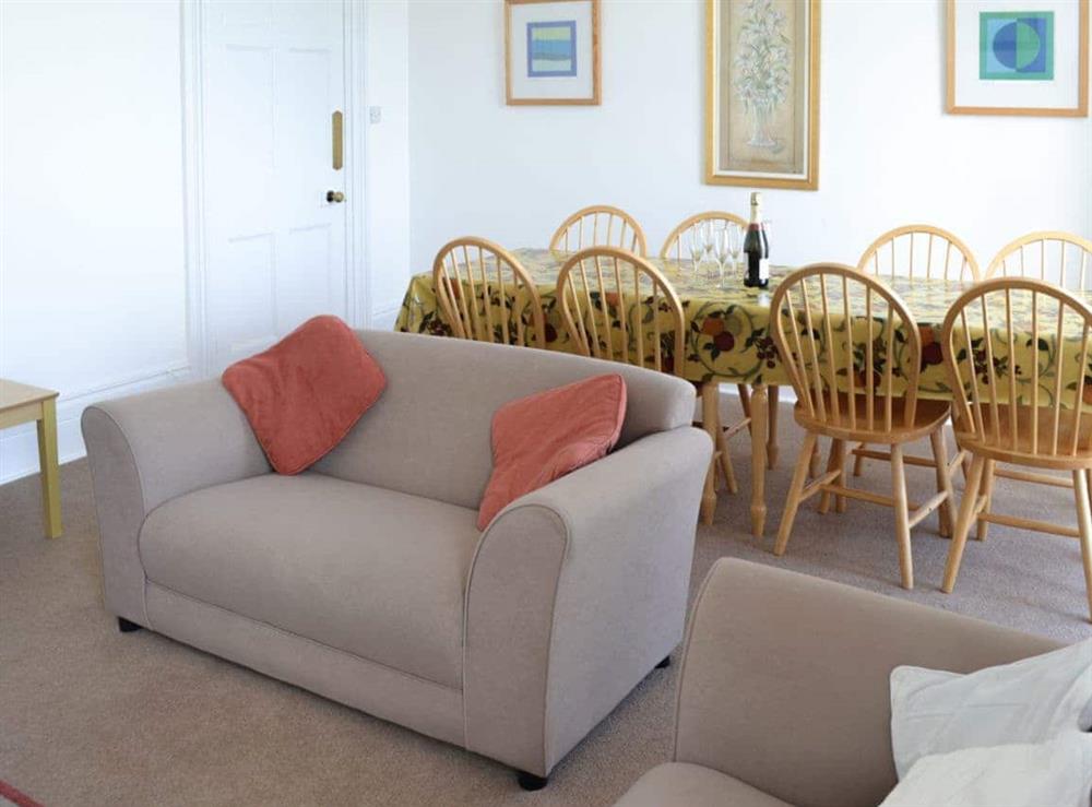 Living area with cosy and comfortable furniture at St Marys House in Penzance, Cornwall