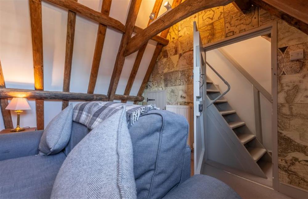 Third floor: Stairs leading to fourth floor look-out tower at St Michaels Cottage, Wells-next-the-Sea