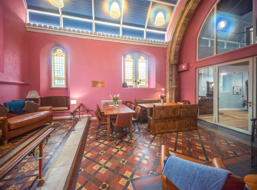 Living room/dining room at St. Michaels Lodge in Hudswell, near Richmond, North Yorkshire