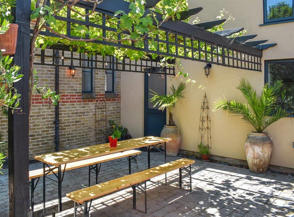 Outdoor eating area at St Mildreds Church in Ramsgate, Kent