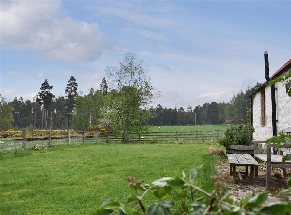 Extensive lawned garden and far reaching views at St Orans in Dunphail, near Forres, Highlands, Morayshire