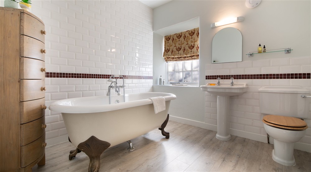 The bathroom at St Oswalds Cottage in Berwick-upon-tweed, Northumberland