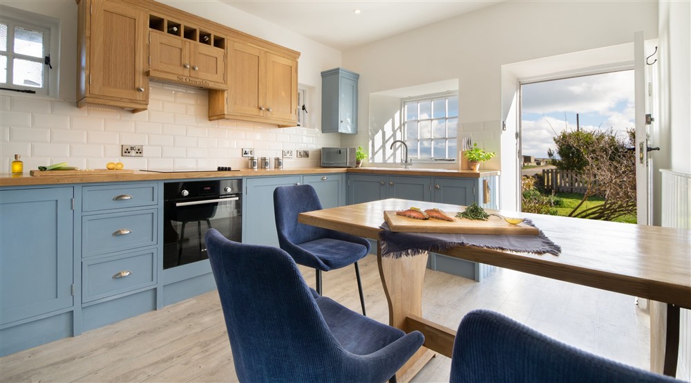 The kitchen and dining room at St Oswalds Cottage in Berwick-upon-tweed, Northumberland