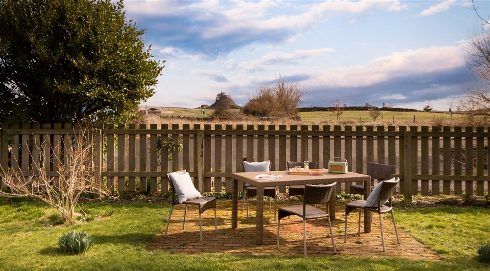 The outdoor seating at St Oswalds Cottage in Berwick-upon-tweed, Northumberland
