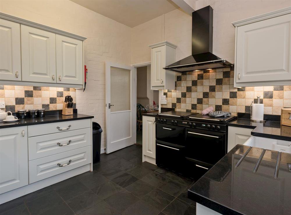 Kitchen with range style cooker at St. Peters Court in Bacton, Norfolk