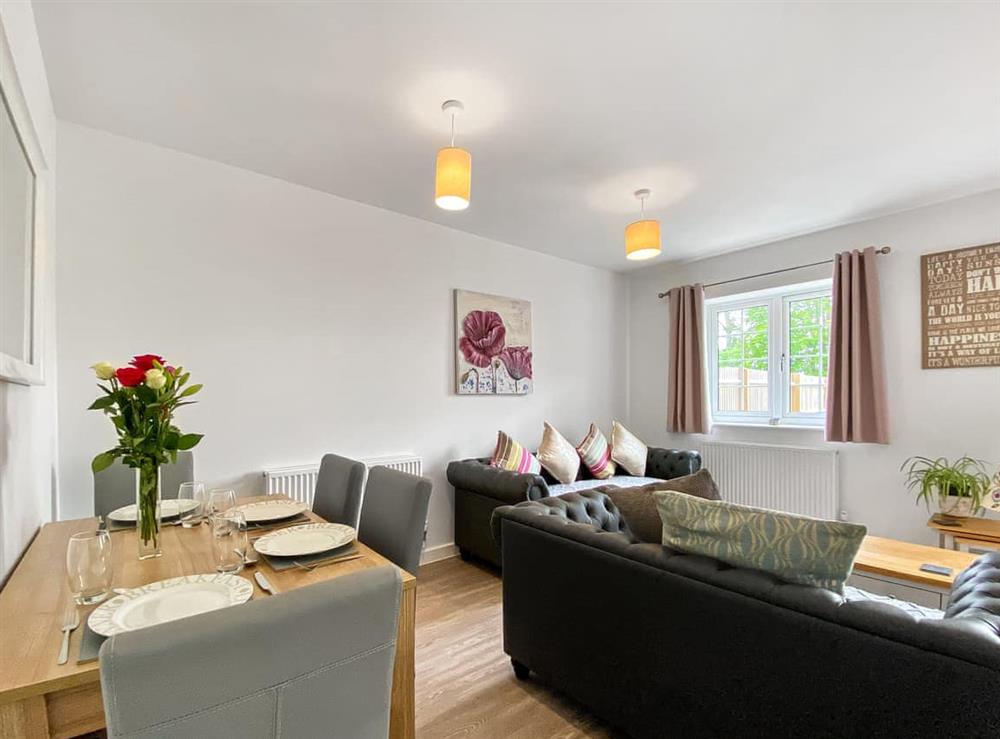 Open plan living space at St. Wulfstan House in Hawkesbury Upton, Badminton, Avon