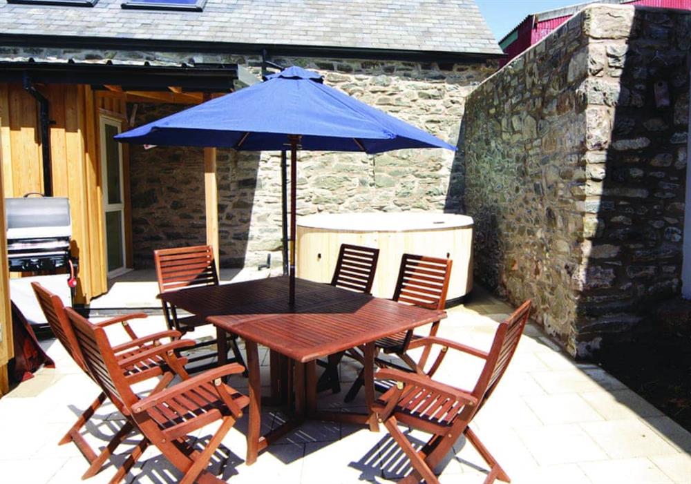 Stable Barn patio and hot tub at Stable Barn in Abergele, Clwyd