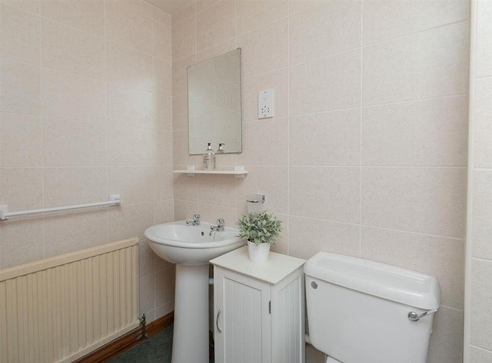 Spacious shower room with basin and toilet at Stable Cottage in Alnwick, Northumberland