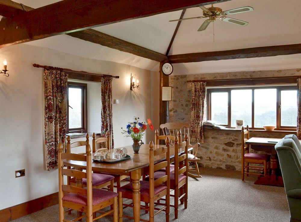 Dining area at Stable Cottage in Colyford, near Seaton, Devon