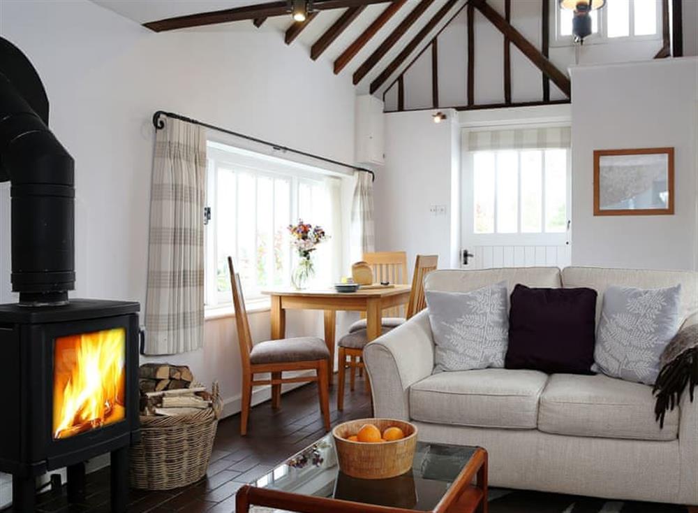 Open plan living space at Stable Cottage in Icklesham, Sussex