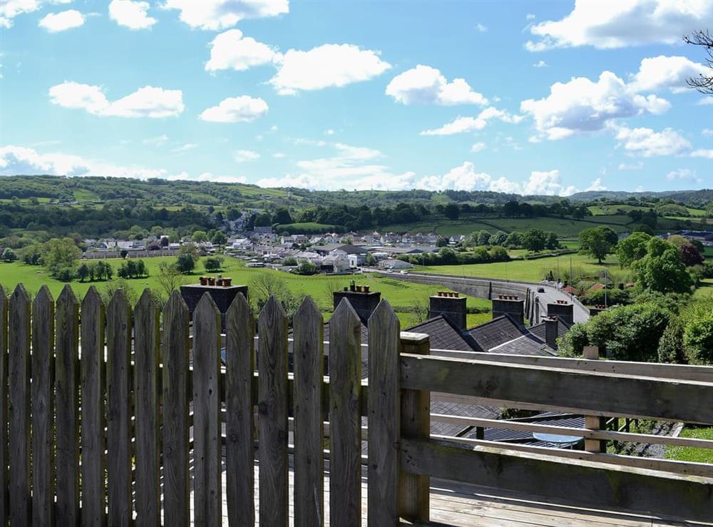 Beautiful views over the town to the hills beyond at Stable Cottage in Llandeilo, Dyfed