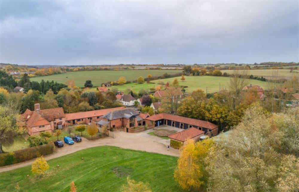Aerial photo Stable Cottage, The Old Barn and Dove House at Stable Cottage, Semer