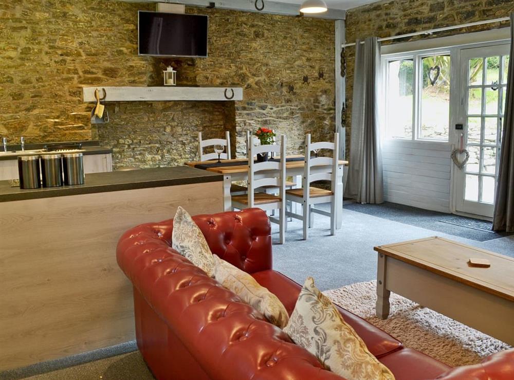 Beautifully designed open plan living space at Stable in Liskeard, Cornwall