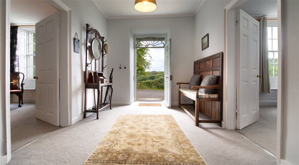 The entrance hallway at Stackpole Manor House in Pembroke, Pembrokeshire