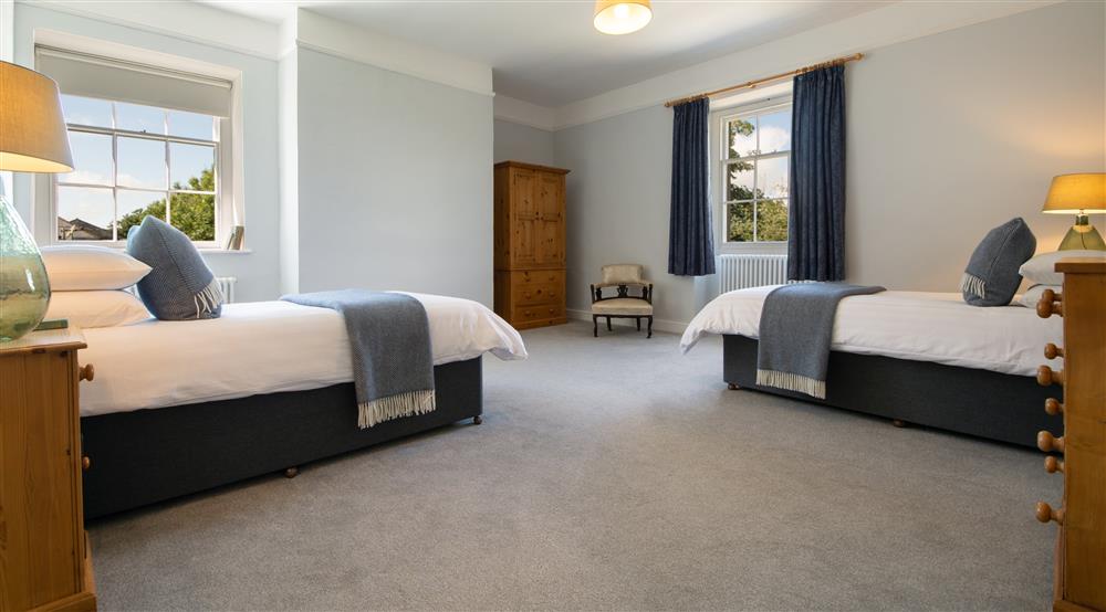 The second twin bedroom at Stackpole Manor House in Pembroke, Pembrokeshire