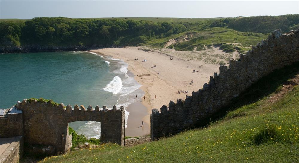 View of Barafundle Bay, close to the Stackpole Estate, Pembroke, South Wales