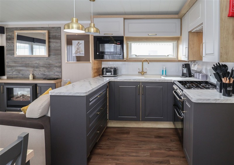 Kitchen at Stag Lodge, Caravan 70, Fritton near Belton