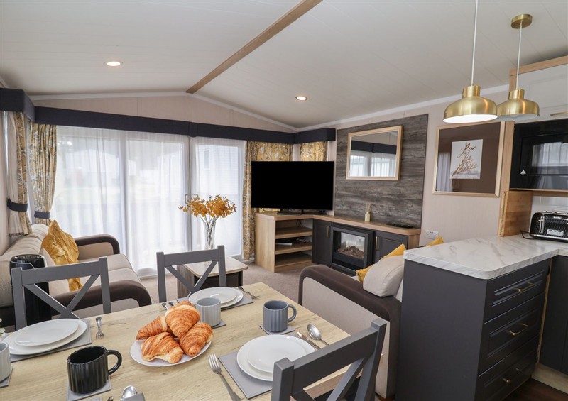 The living area at Stag Lodge, Caravan 70, Fritton near Belton