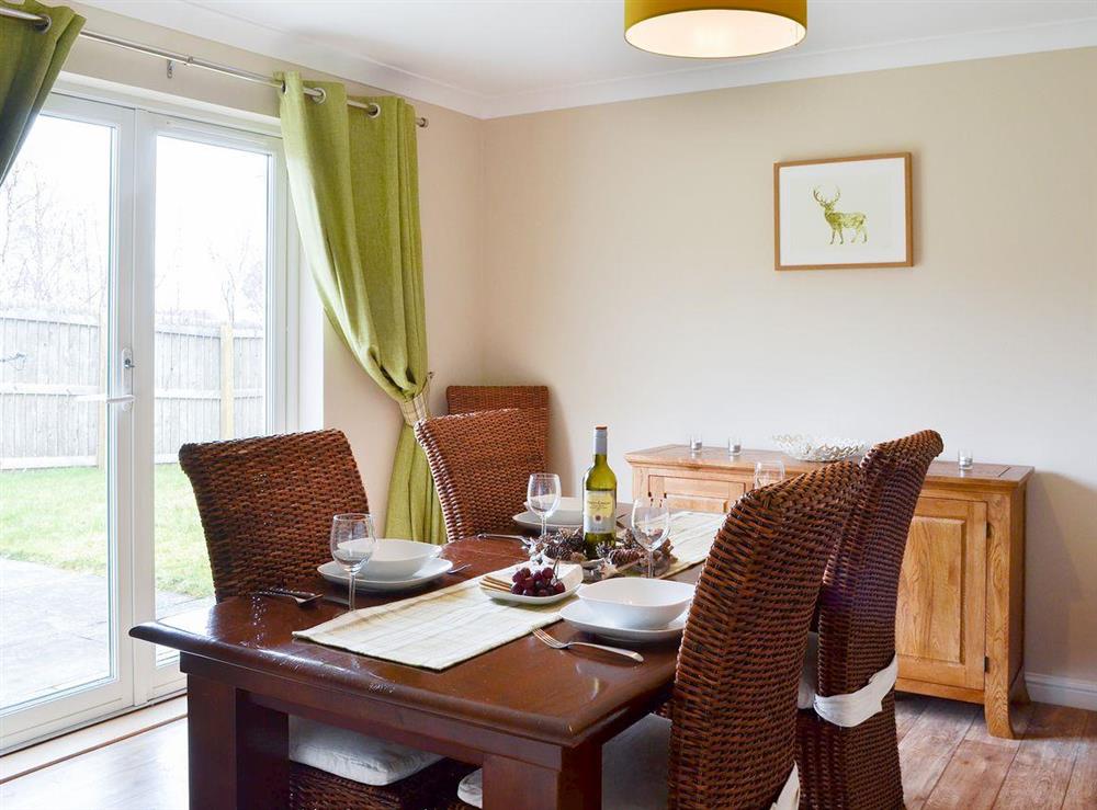 Elegant contemporary dining room at Stags Neuk in Aviemore, Scottish Highlands, Inverness-Shire
