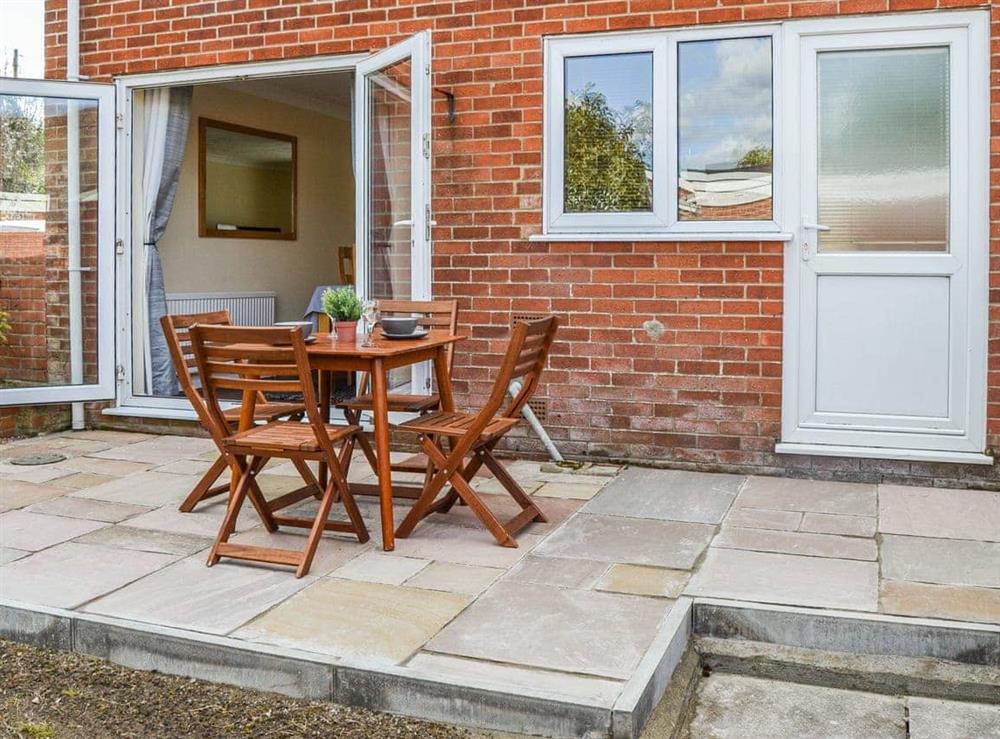 Patio at Staithe View in Horning, Norfolk