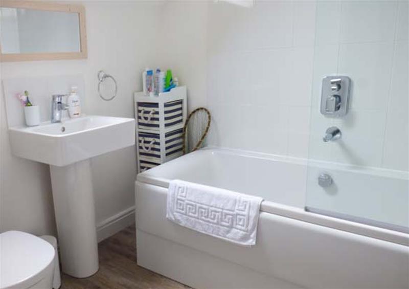 This is the bathroom at STAKS Cottage, The Bay Holiday Village near Filey