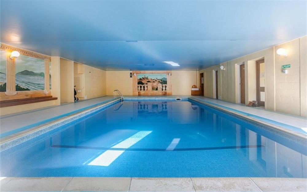 The beautiful indoor pool with sauna.
