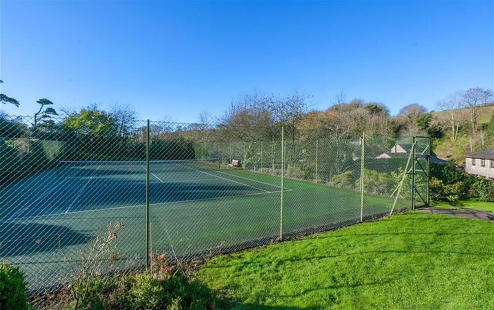 The communal tennis courts.