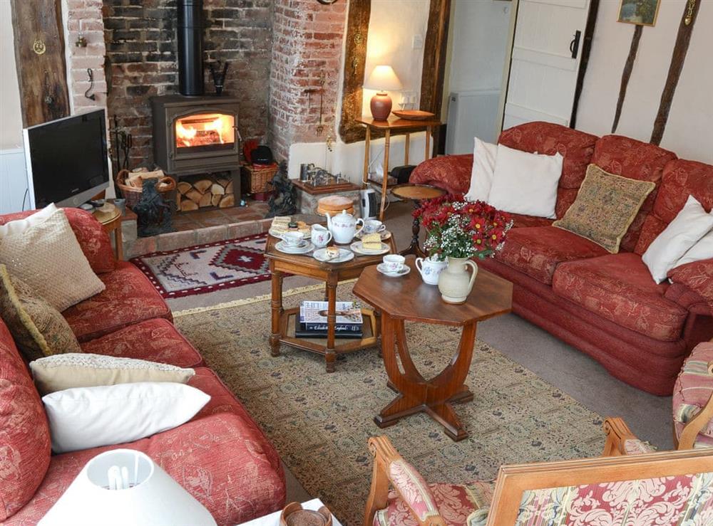 Cosy living room with wood burner (photo 2) at Star Cottage in Eye, Suffolk