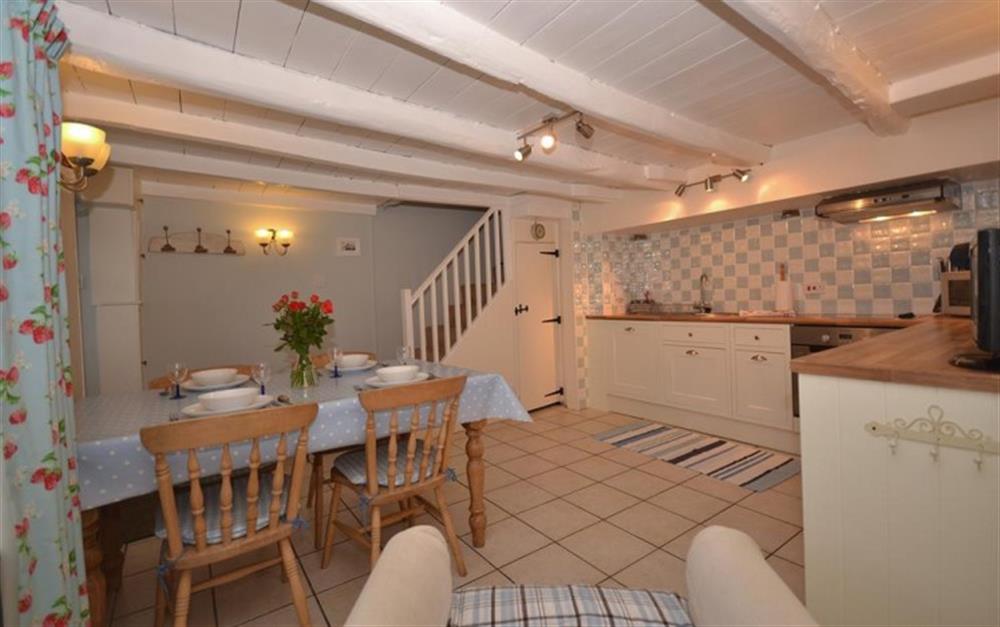 Another view of the newly refurbished kitchen diner at Star Cottage in Polperro