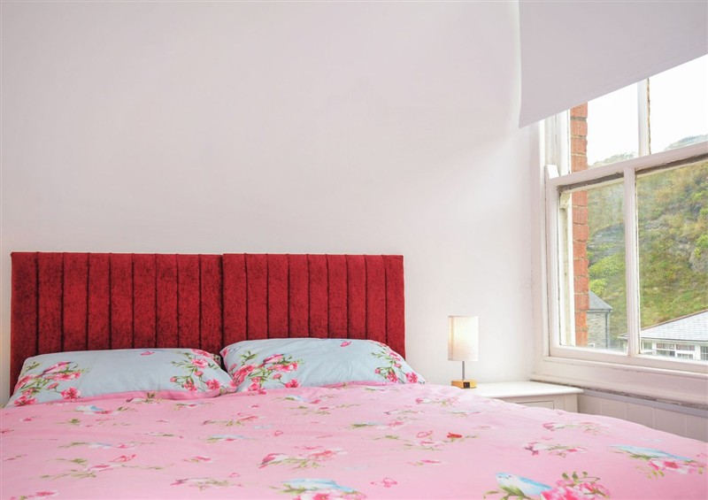 This is the bedroom at Stargazy, Trebarwith Strand near Tintagel