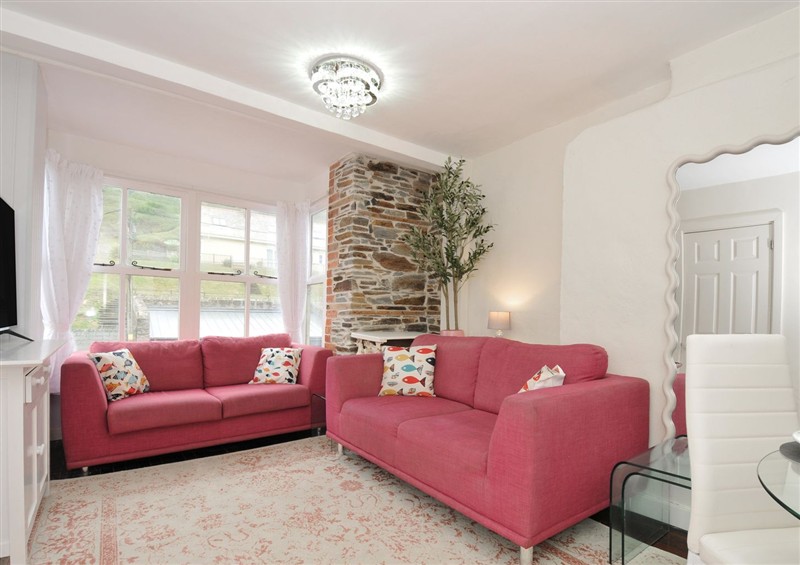 This is the living room at Stargazy, Trebarwith Strand near Tintagel