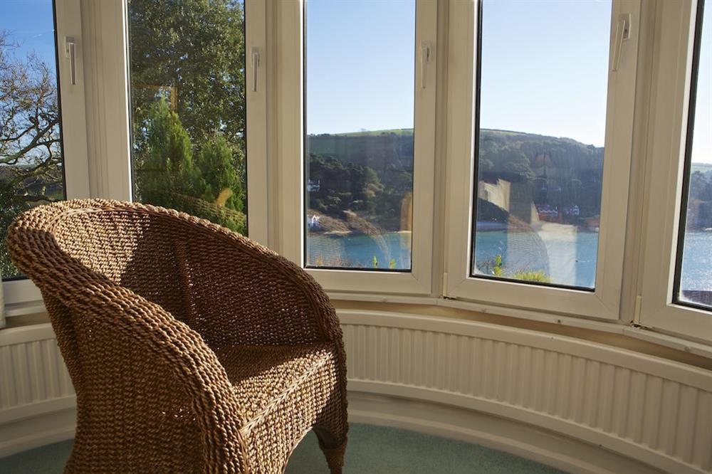 Master bedroom with bay window to take in the superb view at Startline House in Newton Road, Salcombe