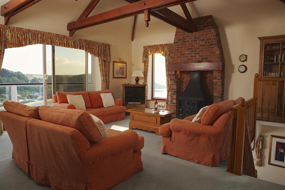 Top floor spacious lounge with stunning views at Startline House in Newton Road, Salcombe