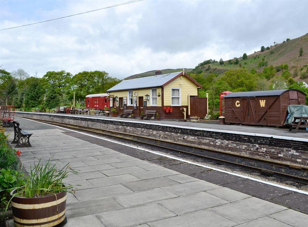 The platform at Station House in Corwen, Clwyd