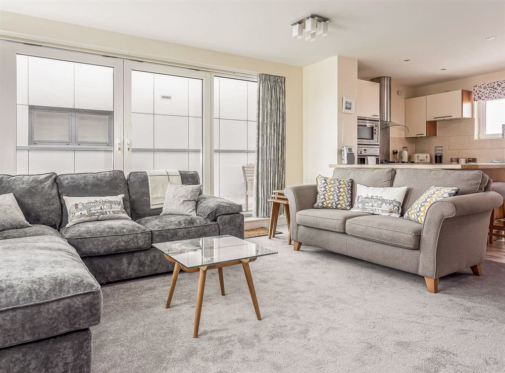 Open plan living space at Steep Holm in Poole, Dorset