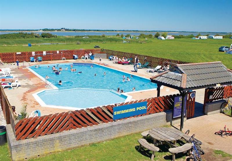 Outdoor heated pool at Steeple Bay in Southminister, Essex