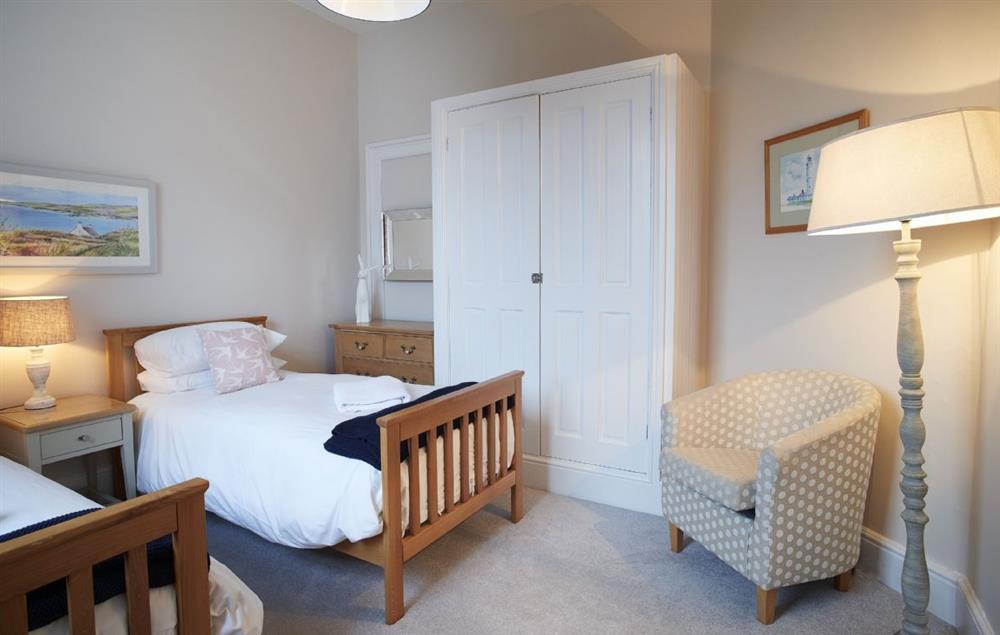 Bedroom with twin 3’ single beds at Stella, Nash Point Lighthouse