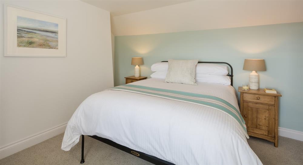 The double bedroom at Stepper View in Polzeath, Cornwall