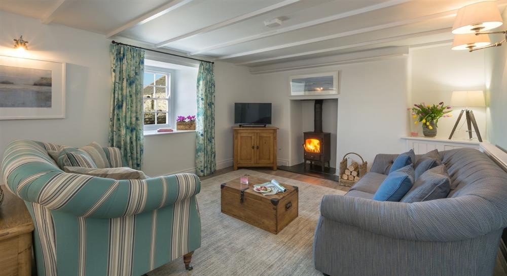The sitting room at Stepper View in Polzeath, Cornwall