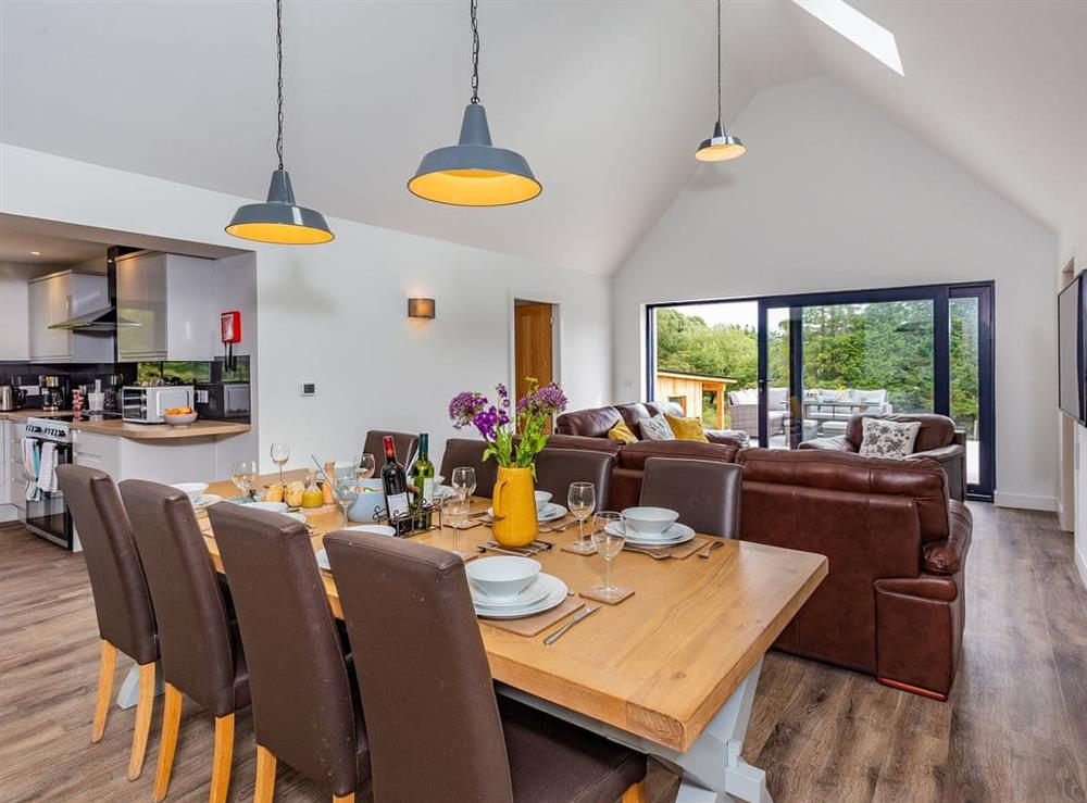 Open plan living space at Stepps Cottage in Banavie, Inverness-Shire