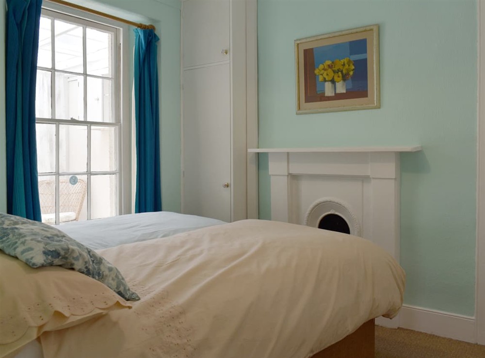 Twin bedroom at Steps End in Brixham, Devon