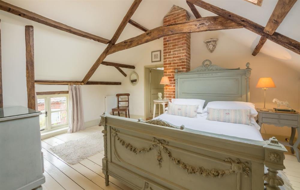 Master bedroom featuring  a 4’6 French antique bed at Stockmans Cottage, Foulsham