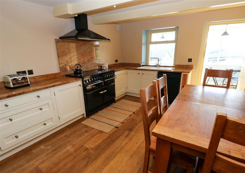 The kitchen at Stone & Fleece Cottage, Holmbridge