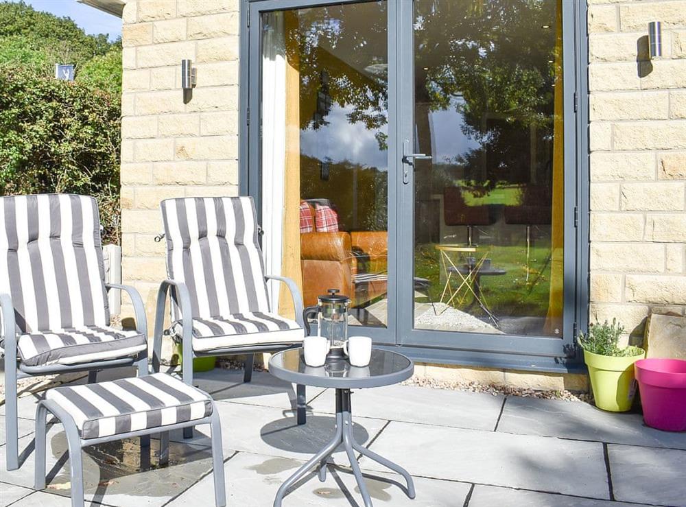 Patio at Stone Cottage in Wingerworth, Derbyshire