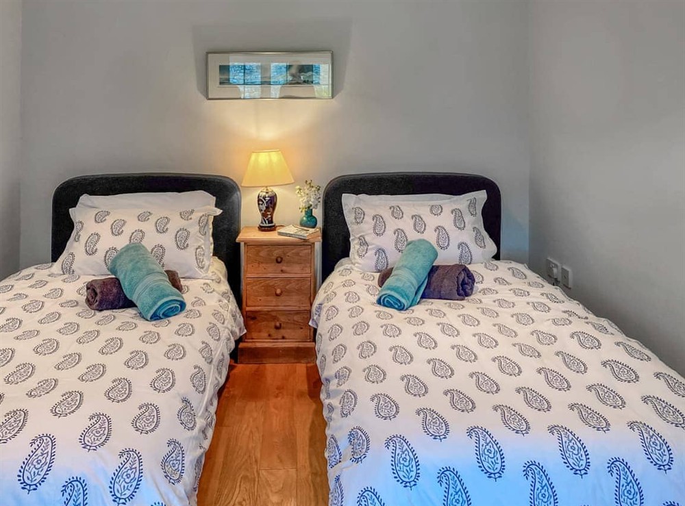 Twin bedroom at Stone Farm Cottage in Pendeen, Cornwall