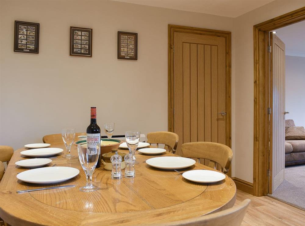Dining area at Stonehaven Cottage in Nosterfield, near Masham, Yorkshire, North Yorkshire