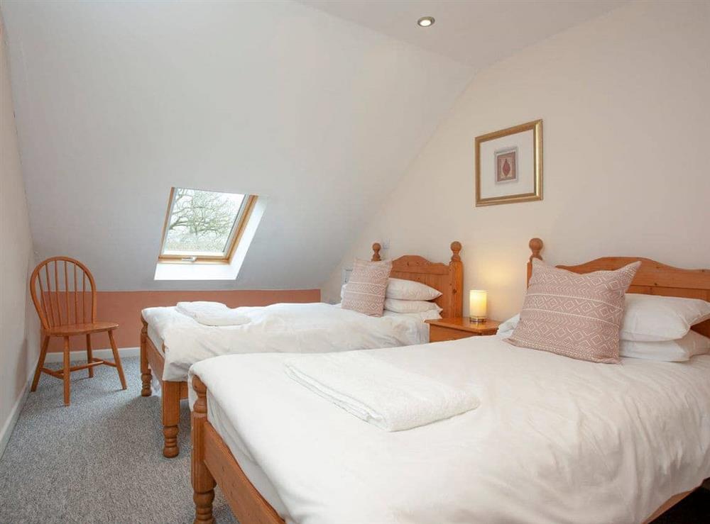 Twin bedroom at Stonehenge in Witham Friary, Frome, Somerset., Great Britain